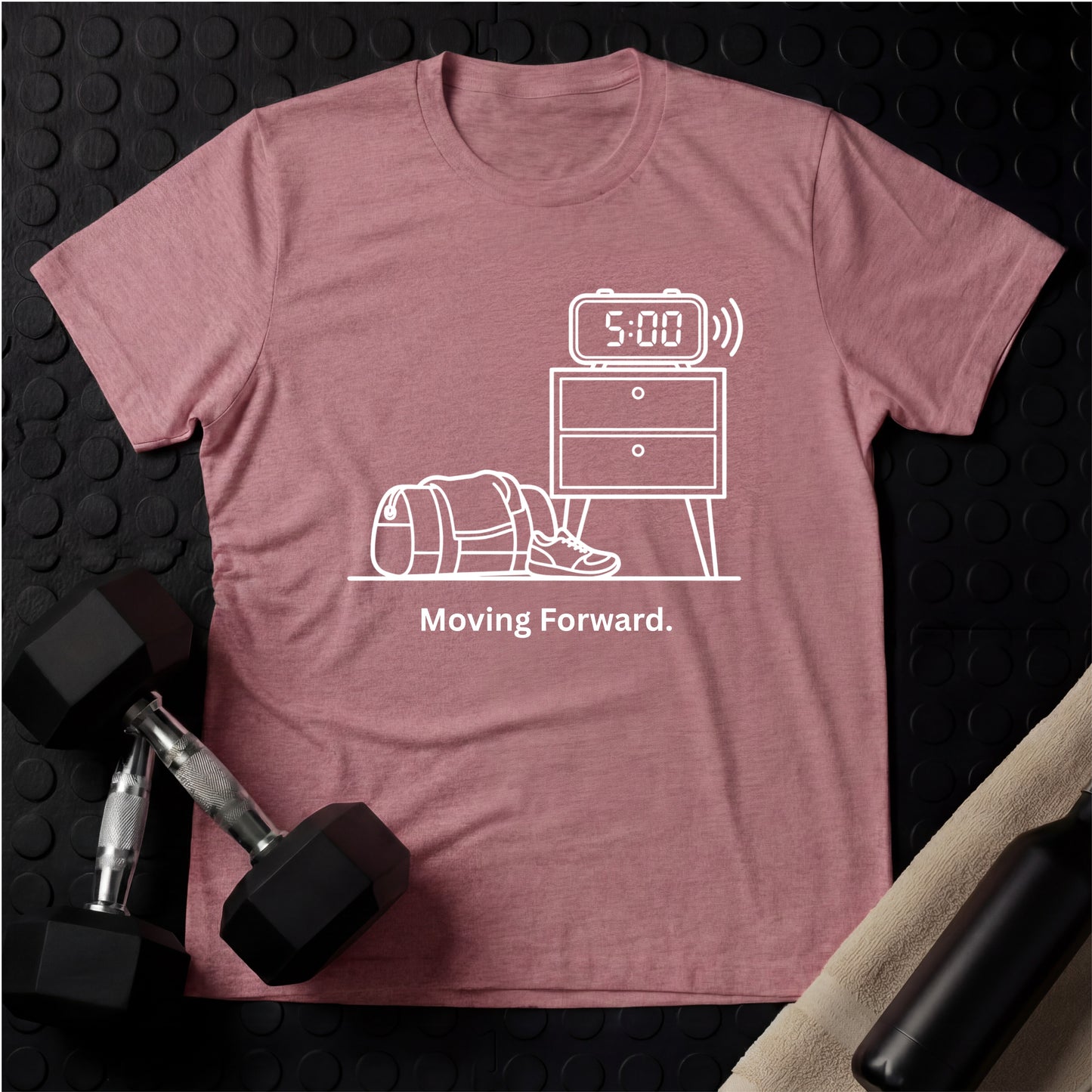 5:00 AM Alarm Clock - Gym Line Art T-Shirt