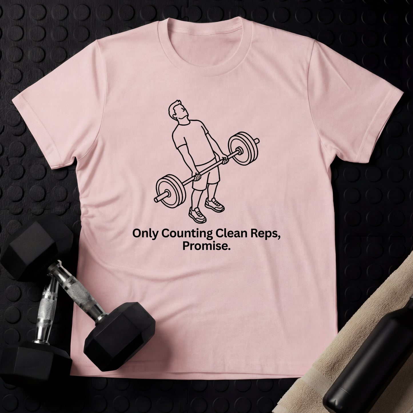 Counting clean reps - Gym Line Art T-Shirt