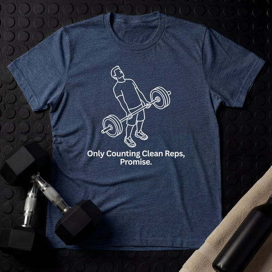 Counting clean reps - Gym Line Art T-Shirt