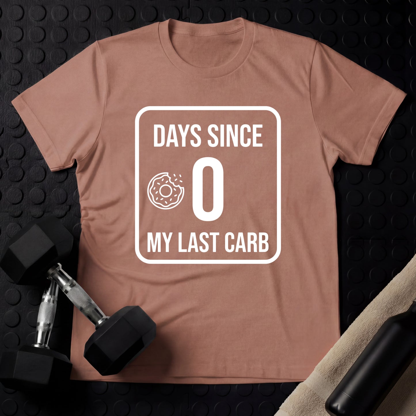 Zero Days Since My Last Carb - Gym Line Art T-Shirt