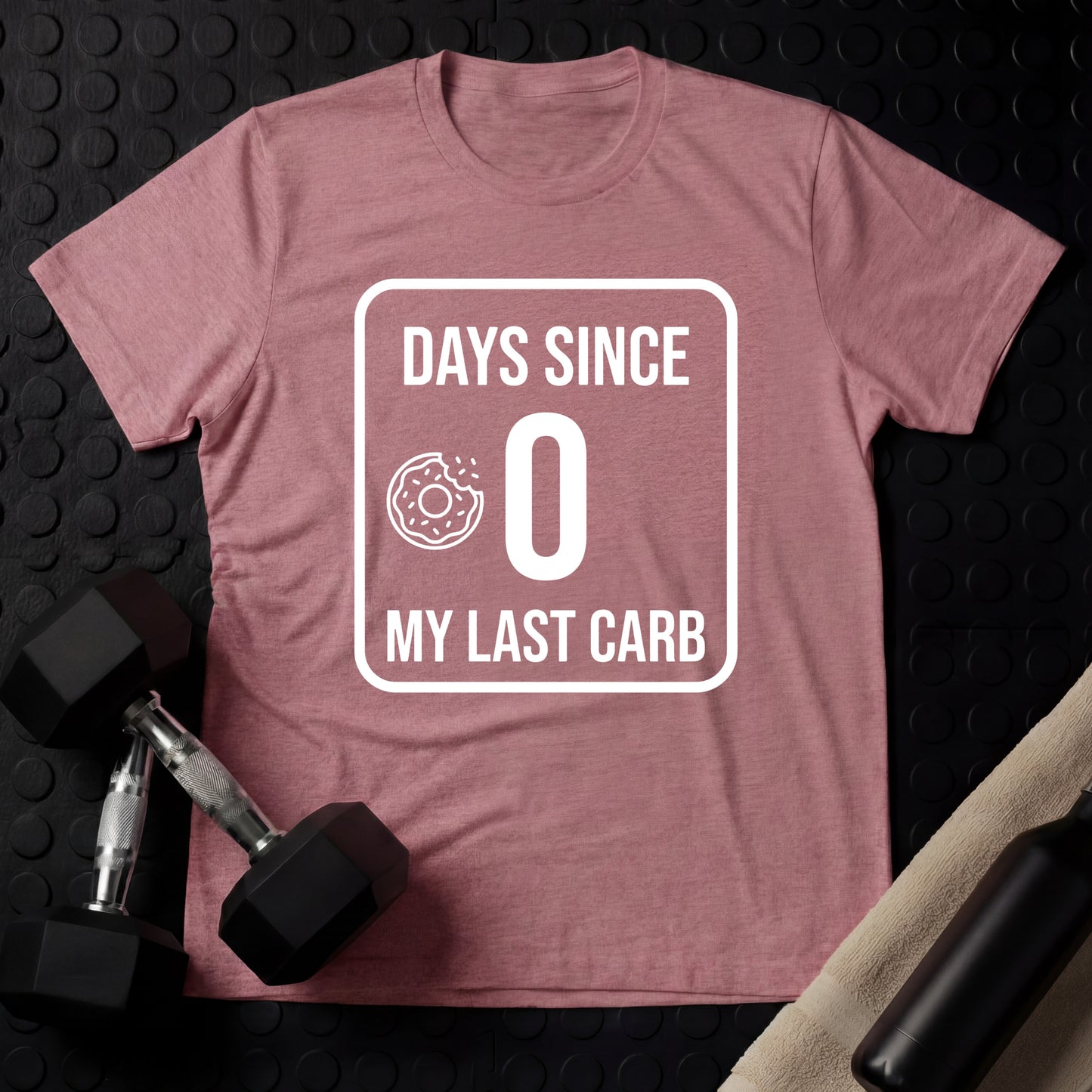 Zero Days Since My Last Carb - Gym Line Art T-Shirt