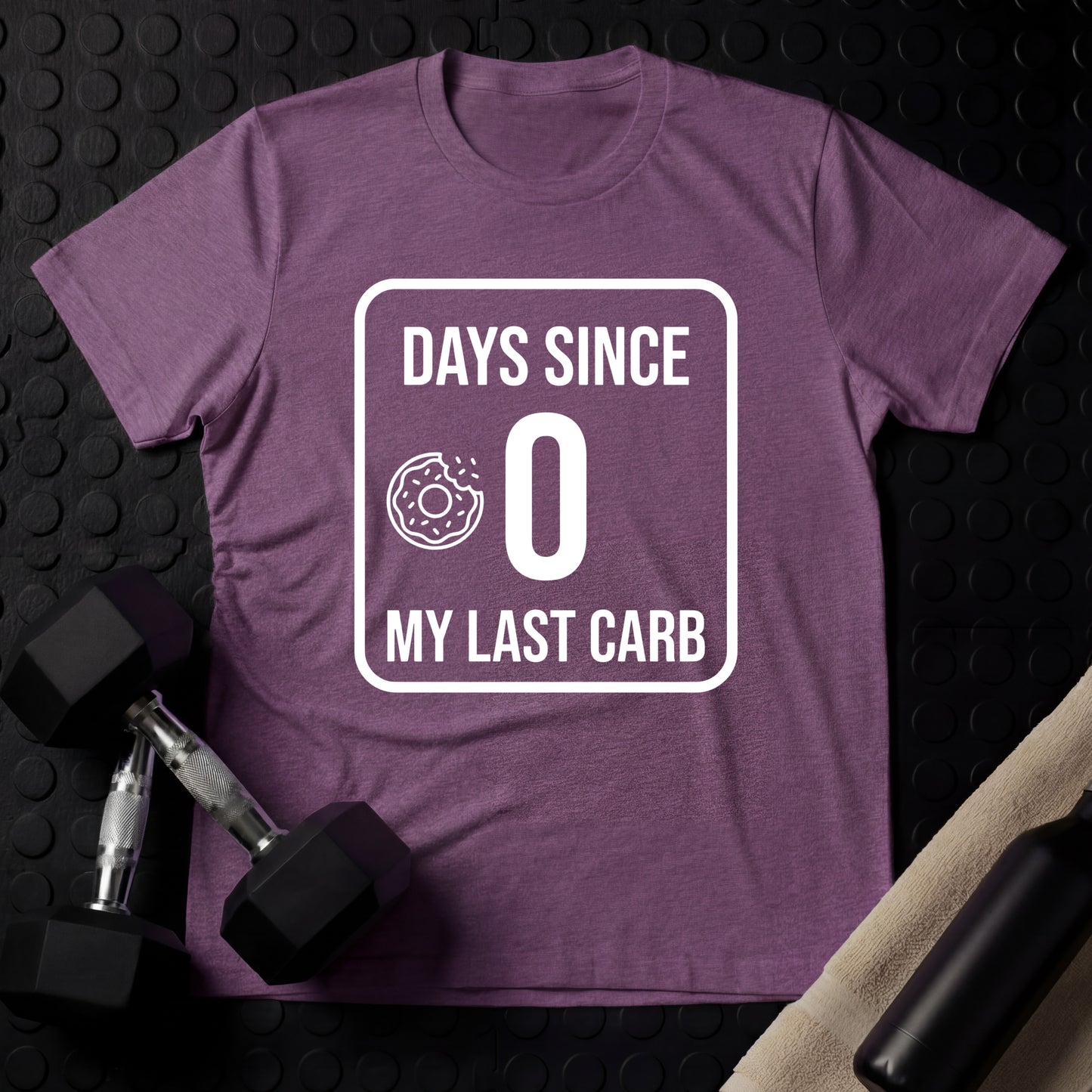 Zero Days Since My Last Carb - Gym Line Art T-Shirt
