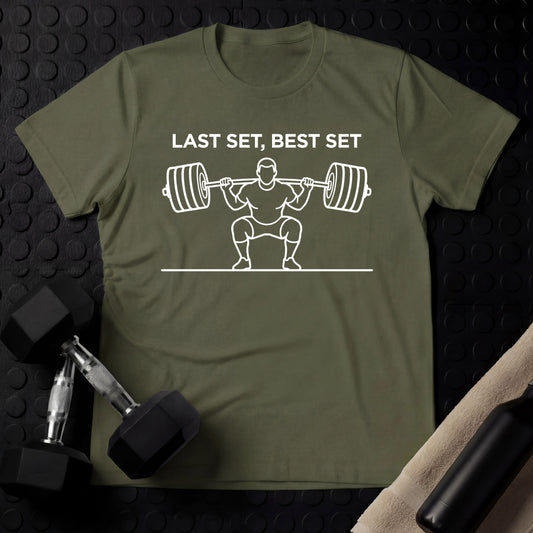 LAST SET, BEST SET - Gym Line Art T-Shirt