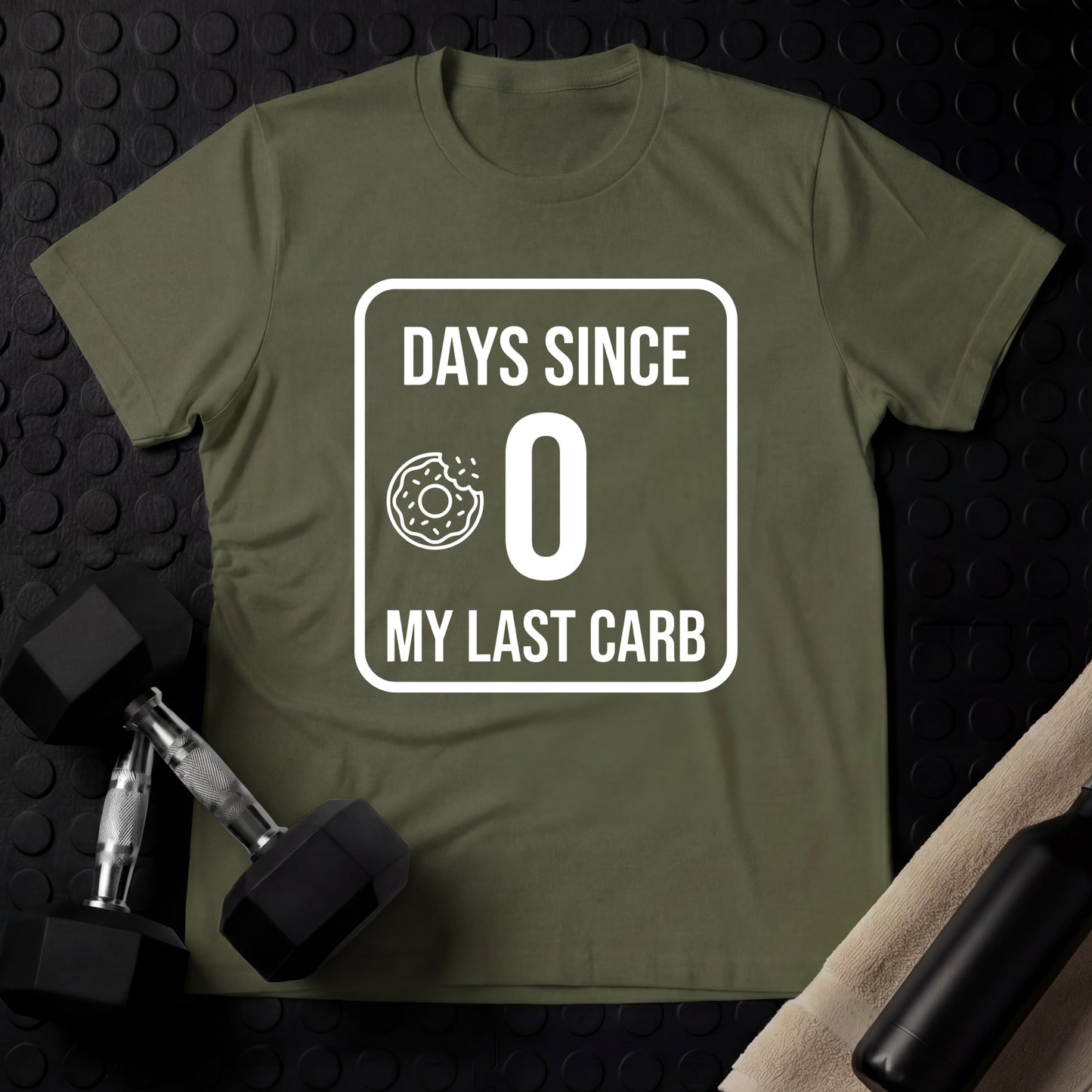 Zero Days Since My Last Carb - Gym Line Art T-Shirt