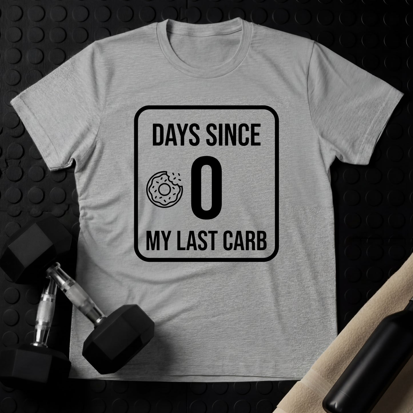 Zero Days Since My Last Carb - Gym Line Art T-Shirt