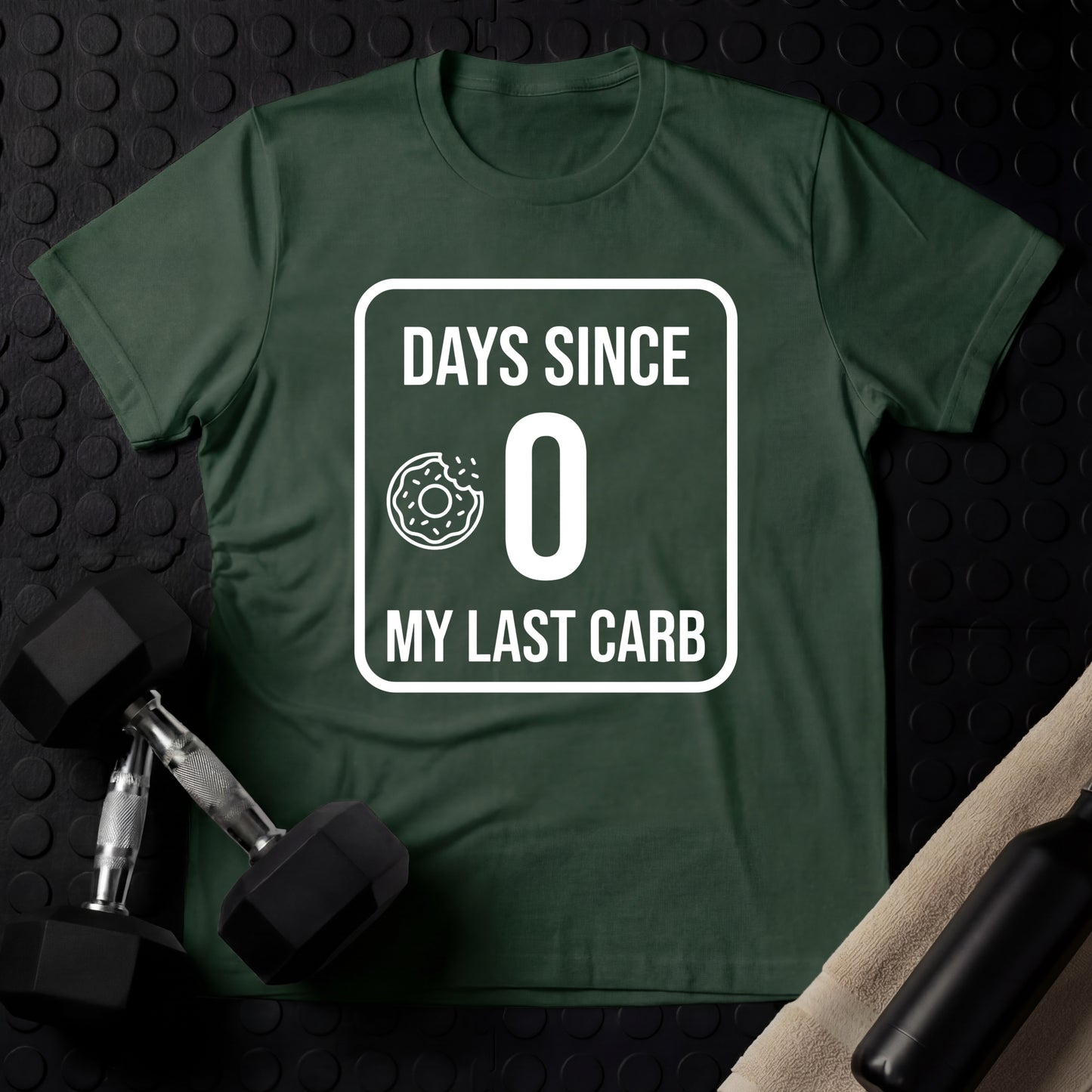 Zero Days Since My Last Carb - Gym Line Art T-Shirt