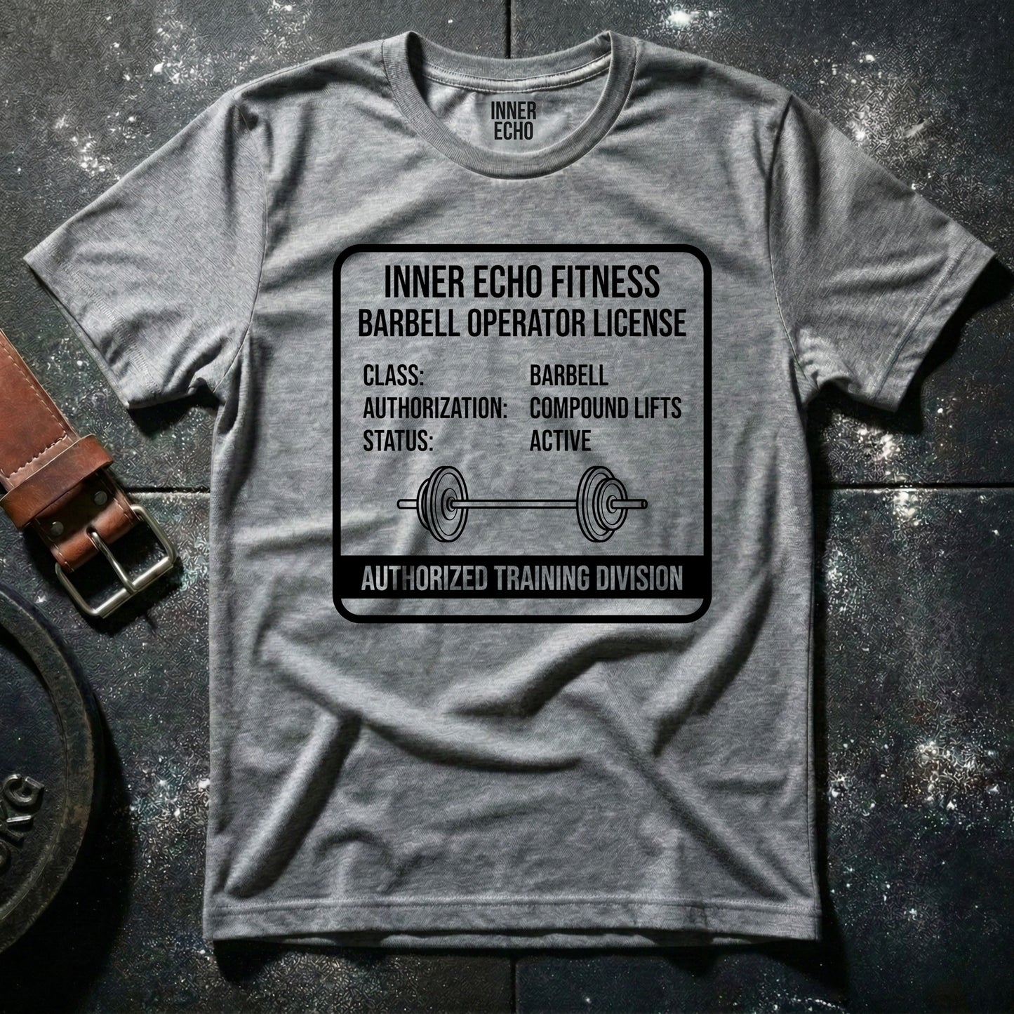 Barbell Operator License — T-Shirt