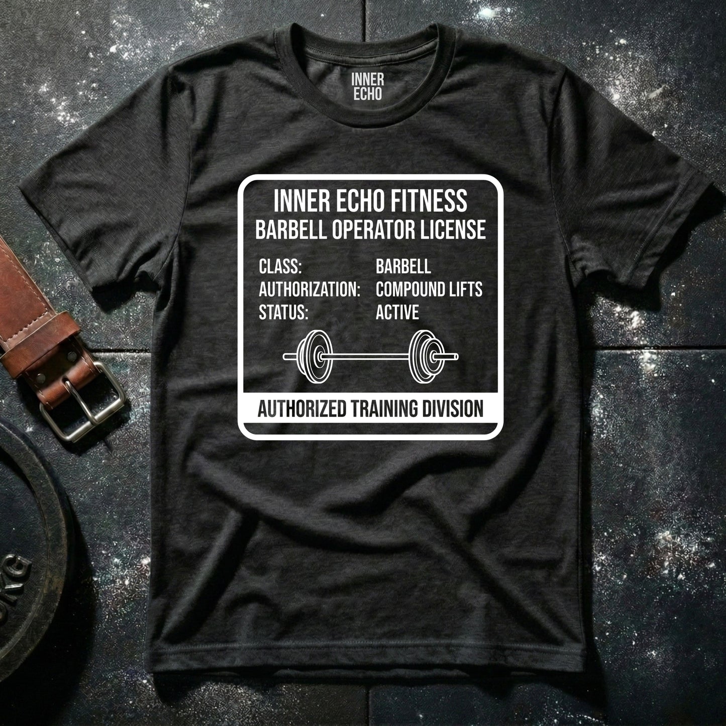 Barbell Operator License — T-Shirt