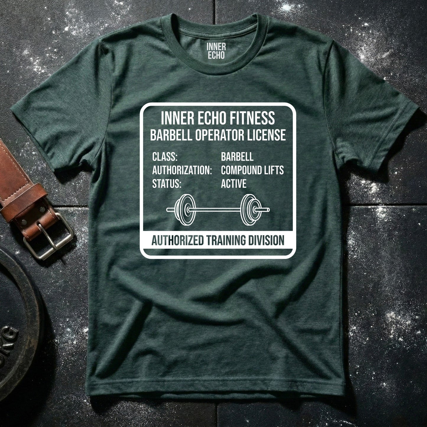 Barbell Operator License — T-Shirt