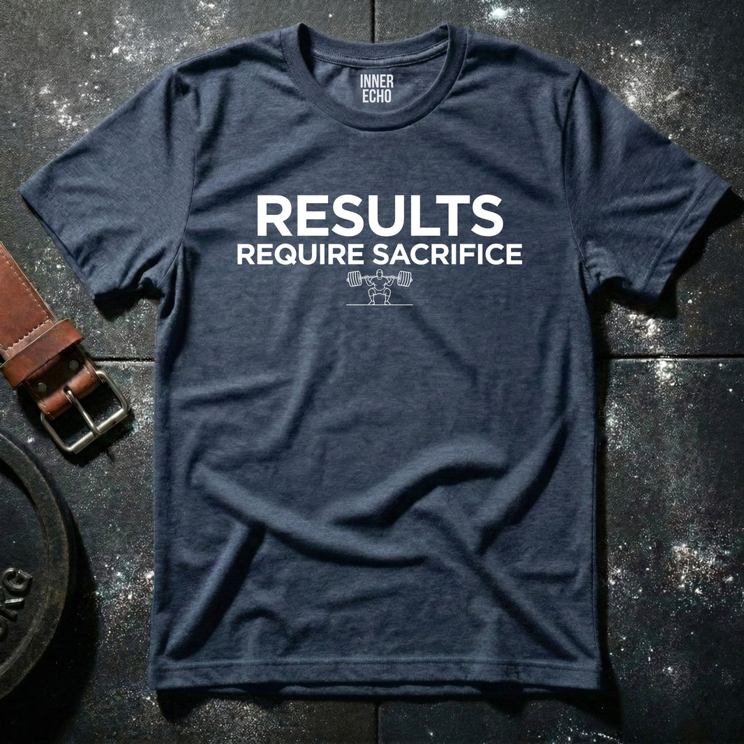 RESULTS REQUIRE SACRIFICE  — T-Shirt
