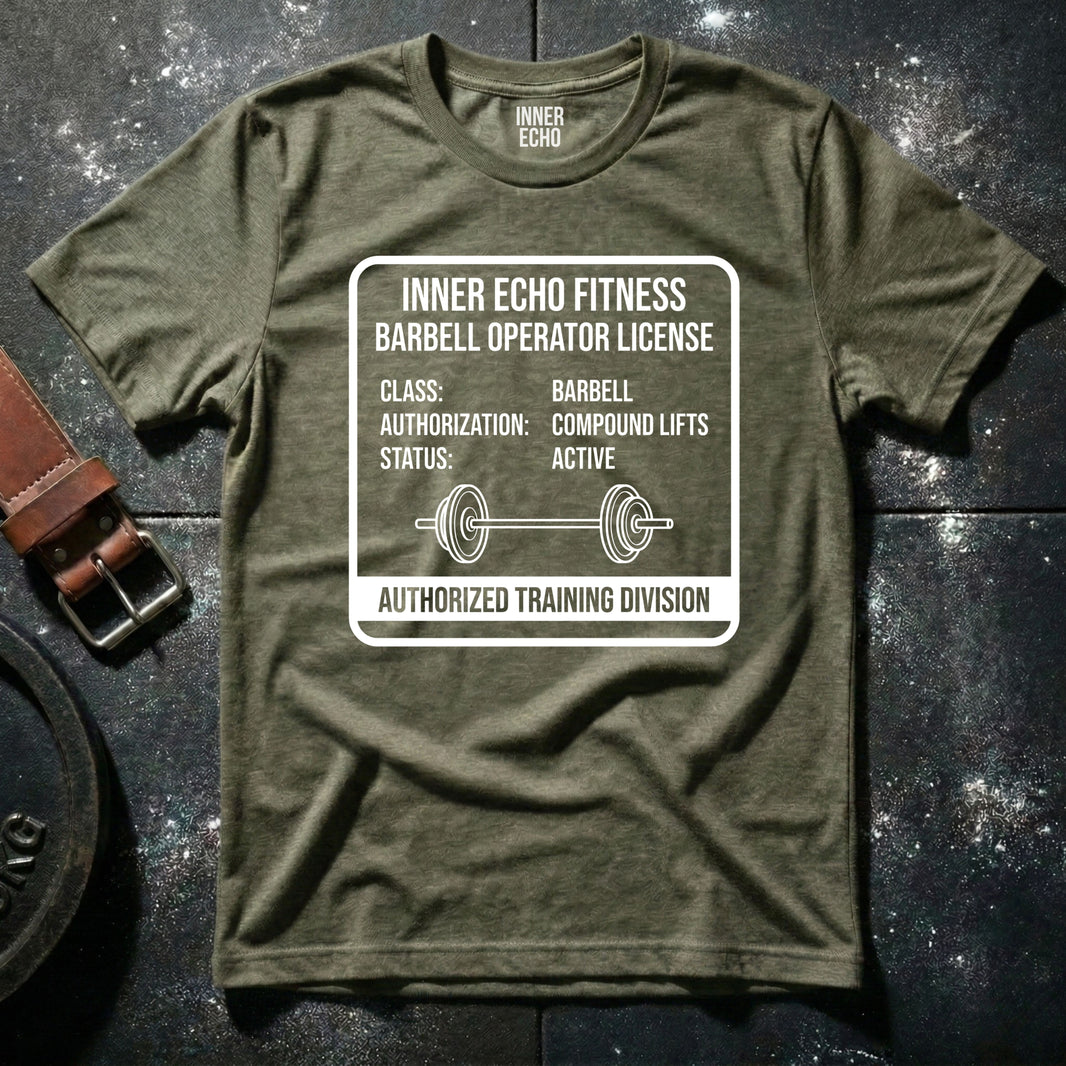 Barbell Operator License — T-Shirt