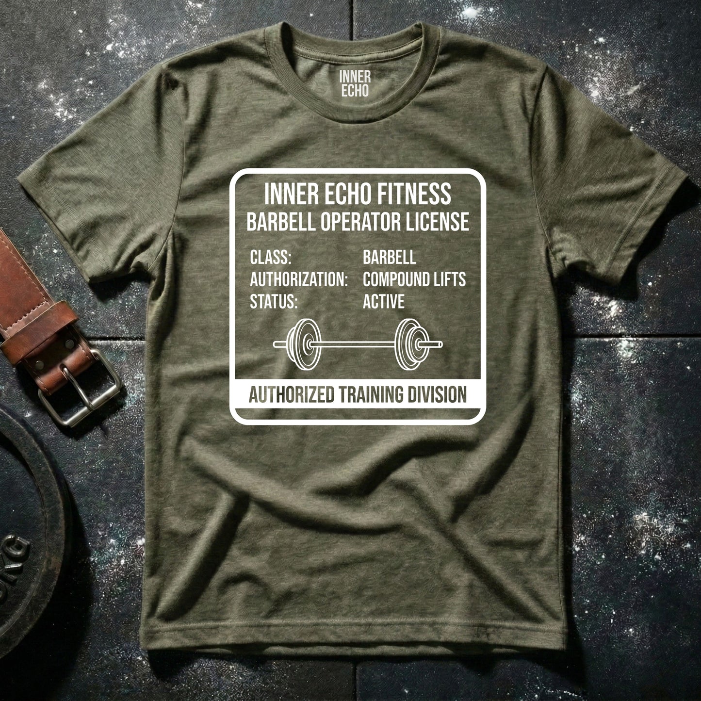 Barbell Operator License — T-Shirt