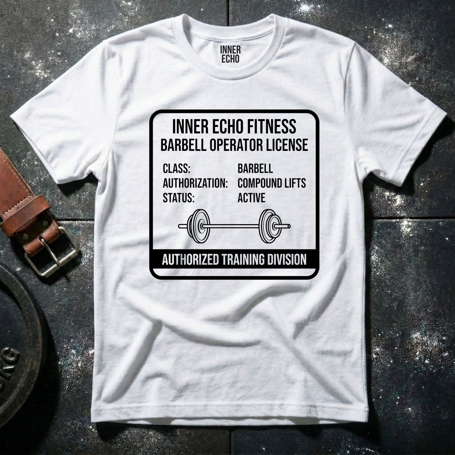 Barbell Operator License — T-Shirt